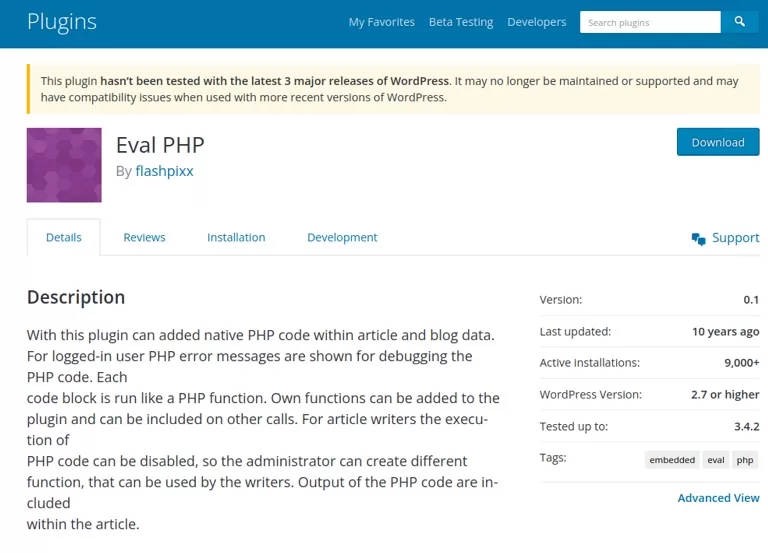 افزونه eval php