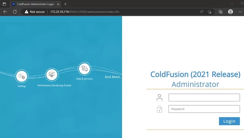 دسترسی به رابط مدیریت ColdFusion Administrator