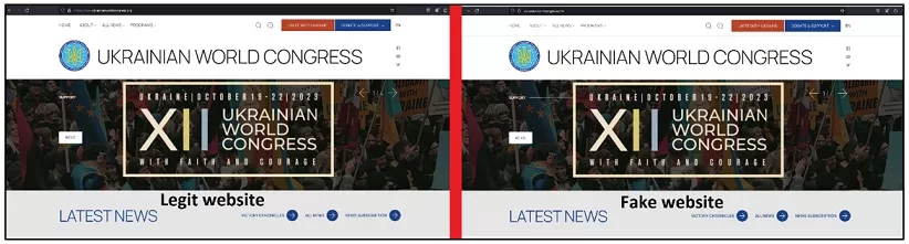 سایت جعلی کنگره اوکراین