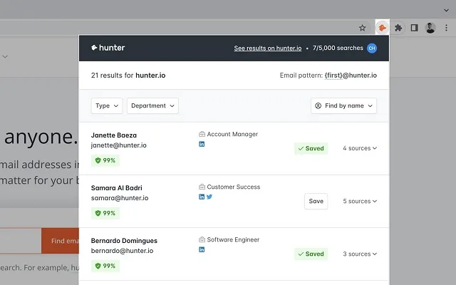 افزونه ی Hunter.io برای جمع آوری ایمیلها از سایت