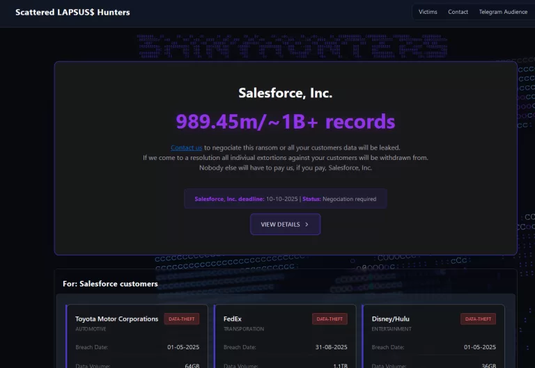 Scattered-Lapsus-Hunters leak site