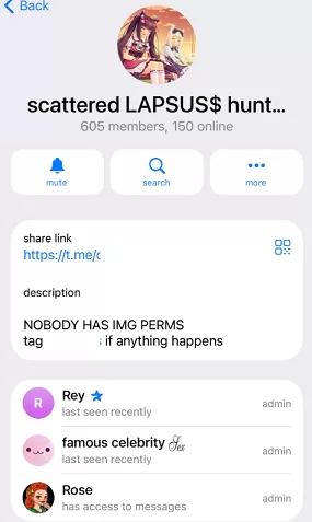 Scattered-Lapsus-Hunters-opsec telegram channel